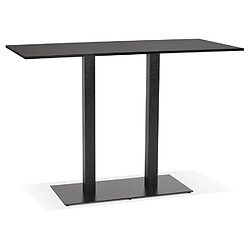 Alterego Mange-debout design 'AUSTIN BAR' noir avec pied en métal noir - 160x80 cm