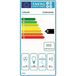 Hotte décorative 400m³/h TURBOAIR 60cm E, TURBSOFIAIX60