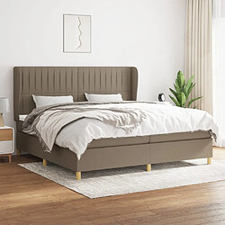 vidaXL Sommier à lattes de lit avec matelas Taupe 200x200 cm Tissu