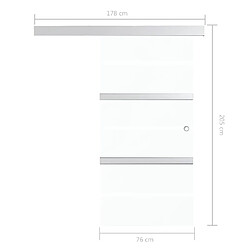 vidaXL Porte coulissante Verre ESG et aluminium 76x205 cm Argenté pas cher