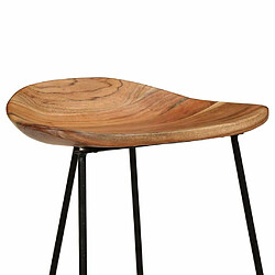 Acheter Helloshop26 Lot de deux tabourets de bar design chaise siège bois d'acacia massif 1202088