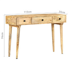 vidaXL Table console 115x35x76 cm Bois de manguier massif pas cher