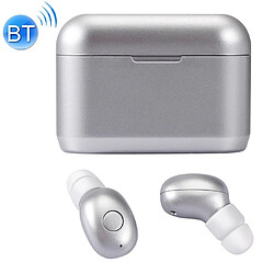 Wewoo Écouteur Bluetooth DT-4 IPX Ecouteur 5.0 étanche avec Bluetoothavec support de chargement magnétiquesupport pour appel Argent 