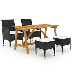 Maison Chic Ensemble de salle à manger de jardin 5 pcs,Table et chaises d'extérieur Noir -GKD354594