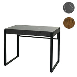 Mendler Bureau HWC-L53, table d'ordinateur de bureau, métal 100x54cm ~ aspect marbre gris