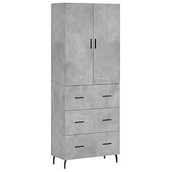 Maison Chic Buffet,Meuble de Rangement,commode pour salon,Cuisine Gris béton 69,5x34x180 cm Bois d'ingénierie -MN74896