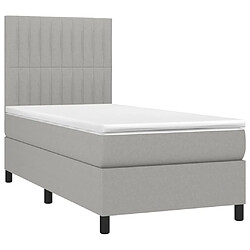 Avis Sommier à lattes et LED,Cadre à lattes de lit avec matelas pour Adulte Gris clair 90x190cm -MN98634