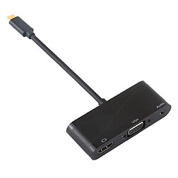 Wewoo HUB USB 2.0 + Port audio + Adaptateur VUB + HDMI vers USB-C / Type-C Noir