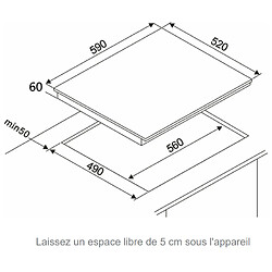 Acheter Table de cuisson à induction 60cm 4 feux 7200w noir - fai3546 - FAGOR