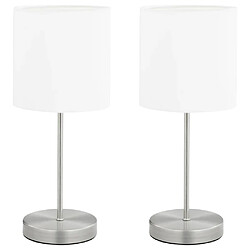 vidaXL Lampes de table 2 pcs Bouton tactile Blanc E14