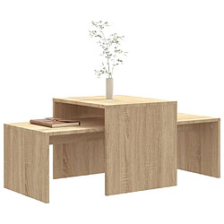 Avis Maison Chic Ensemble de tables basses,Table Console pour salon Chêne sonoma 100x48x40 cm Aggloméré -MN65465