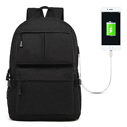 Yonis Sac À Dos Ordinateur USB Grande Capacité Sac À Dos Ordinateur Multifonction Avec Port USB Pour 15.6 Pouces Noir Noir YONIS