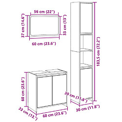 vidaXL Ensemble de meubles de salle de bain 3 pcs chêne sonoma pas cher