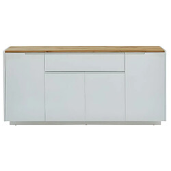 Avis Vente-Unique Buffet AMANI - 4 portes & 1 tiroir - MDF - Coloris: Blanc laqué et Chêne