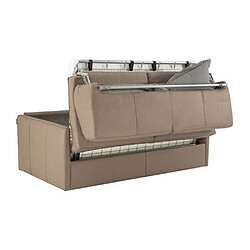 Inside 75 Canapé 3-4 places SUN convertible EXPRESS 160cm matelas épaisseur 16cm tissu taupe