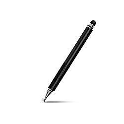 2pcs 2 en 1 Pen Capacitive Capacitive Coupe transparente Coupe d'aspiration Dual Touch Point Lecteur Stabilité Haute Stabilité Pen-Noir