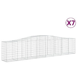 vidaXL Paniers à gabions arqués 7 pcs 400x50x80/100 cm Fer galvanisé