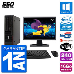 PC Fujitsu E910 DT Ecran 19" Intel G630 RAM 16Go SSD 240Go Windows 10 Wifi · Occasion 