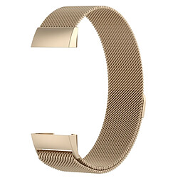 Wewoo Bracelet pour montre connectée Dragonne magnétique en acier inoxydable FITBIT Charge 3Taille Petite187x18mm Champagne Gold