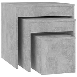 vidaXL Tables gigognes 3 pcs Gris béton Aggloméré