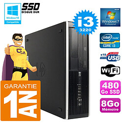 PC HP Compaq 8300 SFF Core I3-3220 Ram 8Go Disque 480 Go SSD Graveur DVD Wifi W7 - Occasion