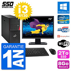 PC Tour Fujitsu P720 Ecran 19" Intel i3-4130 RAM 8Go SSD 2To Windows 10 Wifi - Occasion