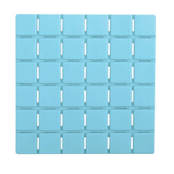 MSV Lot de 5 Tapis antidérapants de douche ou baignoire Caoutchouc QUADRO 13x13cm Bleu Clair