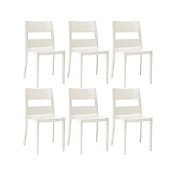 Scab Chaise lot de 6 chaises Sai empilable lin 