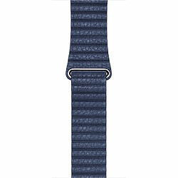 Apple Bracelet en cuir bleu nuit 42/44 mm - Large