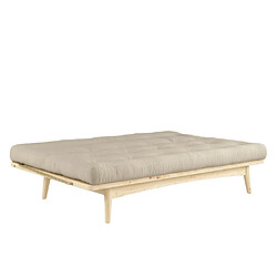 Acheter Inside 75 Banquette futon FOLK en pin massif coloris beige couchage 130 x 190 cm.