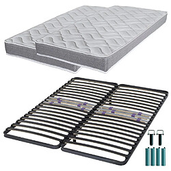 Ebac Matelas mousse + Sommier métal C223 160x200 Morgan - Hauteur 17 cm - Soutien ferme 