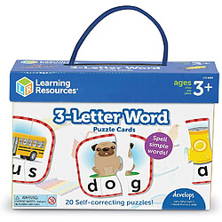 Learning Resources- Cartes Mots de Trois Lettres, préparation préscolaire, Puzzles autocorrectifs, à partir de 3 Ans, LER6088