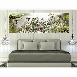 Paris Prix Tableau Imprimé Hummingbirds Dance Green Narrow 40 x 120 cm