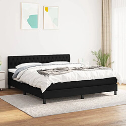 vidaXL Sommier à lattes de lit avec matelas Noir 180x200 cm Tissu