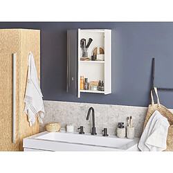 Beliani Armoire de toilette blanche avec miroir LED 40 x 60 cm CAMERON