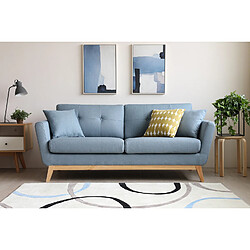 Acheter Concept Usine Canapé droit scandinave 3 places tissu bleu pastel HOGA