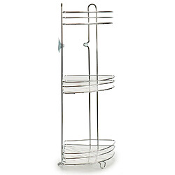 ETAGERE D'ANGLE POUR DOUCHE ETAGERE MURALE SALLE DE BAIN 3 PANIERS DE DOUCHE ETAGERE DE SUPPORT DE RANGEMENT DE SALLE DE BAINS DE SUPPORT DE DOUCHE SUSPENDU EN CHROME DE 3 NIVEAUX 26,5 x 20,5 x 59,5CM+Berilo