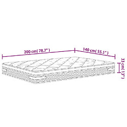 vidaXL Matelas à ressorts ensachés moyen plus 140x200 cm pas cher