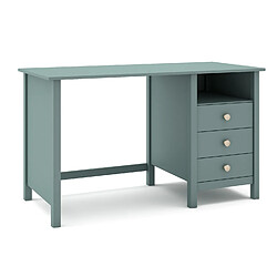 Pegane Meuble de bureau, table de bureau avec 3 tiroirs coloris vert pétrole - Longueur 120 x Profondeur 54 x Hauteur 74 cm