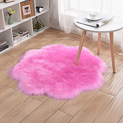 LUUCOZK Tapis moelleux en fausse fourrure, tapis à poils longs pour chambre à coucher, salon, rose rouge-Fleur de prunier 45x45CM