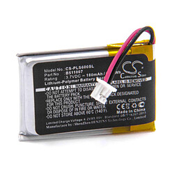 vhbw Batterie remplacement pour Plantronics 452128, 6535801, B511007 pour casque audio, écouteurs sans fil (180mAh, 3,7V, Li-polymère)