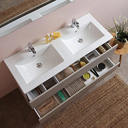 Acheter Kiamami Valentina MEUBLE DE SALLE DE BAINS DOUBLE LAVABO AVEC MIROIR 120 CM ORME