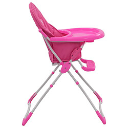 Avis vidaXL Chaise haute pour bébé Rose et blanc