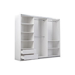 Vente-Unique Armoire 2 portes coulissantes - L250 cm - Blanc - ANIAMA pas cher