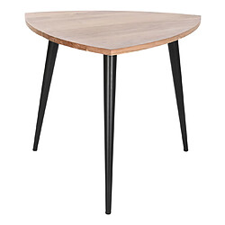 Pegane Table basse, table de salon en bois d'acacia coloris naturel et métal noir - longueur 90 x profondeur 90 x Hauteur 76 cm