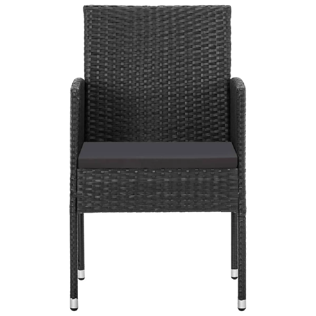 Acheter Salle à manger de jardin 3 pcs,Table et chaise à dîner Noir -MN36834