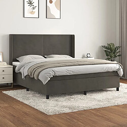 vidaXL Sommier à lattes de lit et matelas Gris foncé 160x200cm Velours