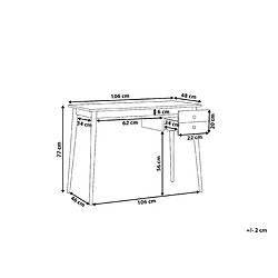 Beliani Bureau effet bois clair / blanc 106 x 48 cm avec 1 tiroir EBEME