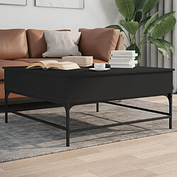 Maison Chic Table basse pour salon | Table à café noir 95x95x45 cm bois d'ingénierie et métal -GKD86995