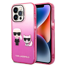 Karl Lagerfeld Coque arrière rigide pour iPhone 14 Pro - Rose 